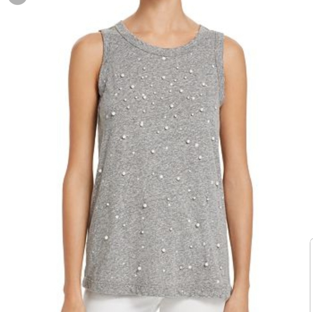 Current Elliott 3D pearl and star tank top